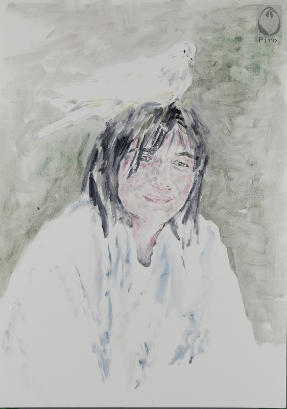 oil on paper - olio su carta di Piro